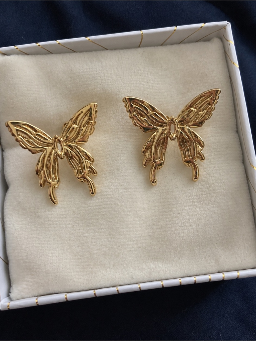 Gold Butterfly Stud Earrings for Women